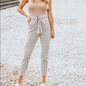 Kittenish striped pants- so flattering!